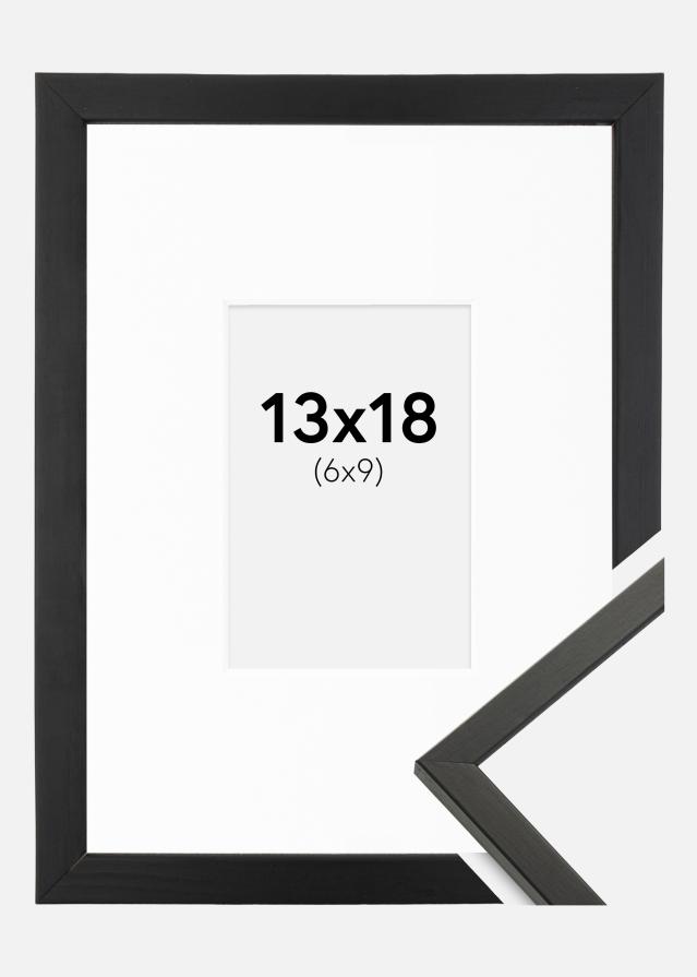Ramme Galant Sort 13x18 cm - Passepartout Hvid 7x10 cm