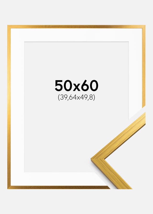 Ramme Edsbyn Guld 50x60 cm - Passepartout Hvid 16x20 inches