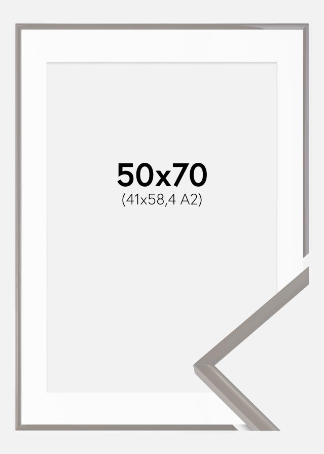 Ramme New Lifestyle Earth Grey 50x70 cm - Passepartout Hvid 42x59,4 cm (A2)