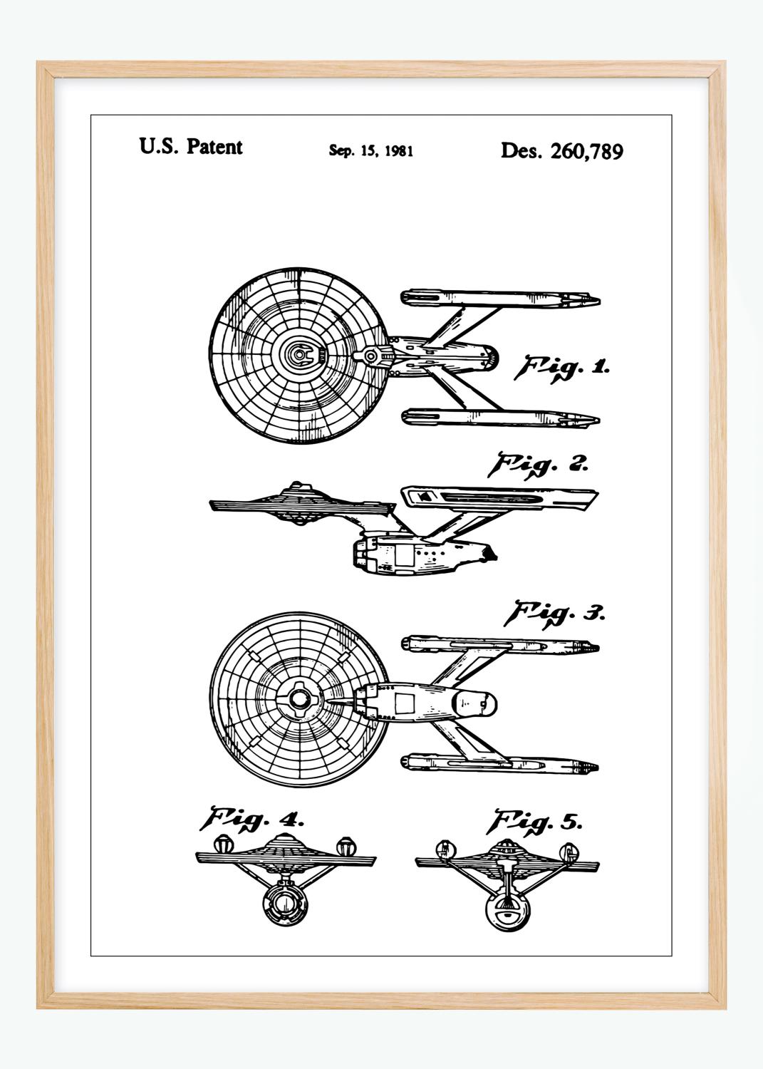 Product Image for Patenttegning - Star Trek - USS Enterprise Plakat (21x29.7 cm (A4))