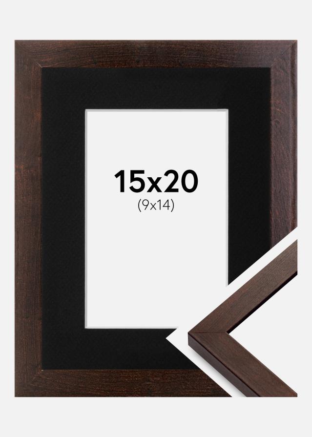 Ramme Selection Valnød 15x20 cm - Passepartout Sort 10x15 cm
