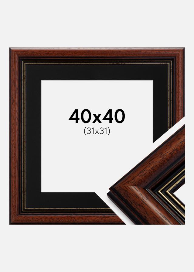 Ramme Old Retro 40x40 cm - Passepartout Sort 32x32 cm
