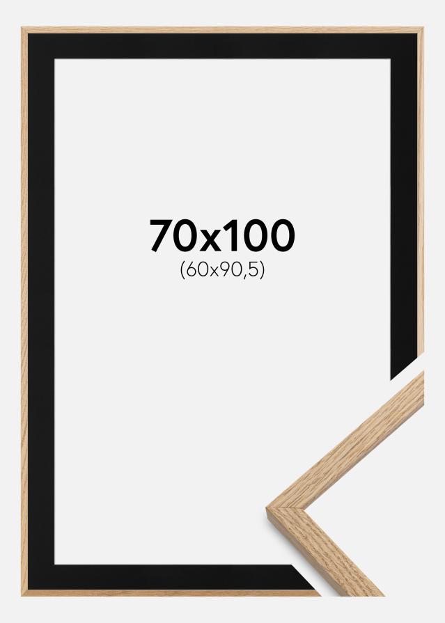 Ramme Oslo Eg 70x100 cm - Passepartout Sort 61x91,5 cm