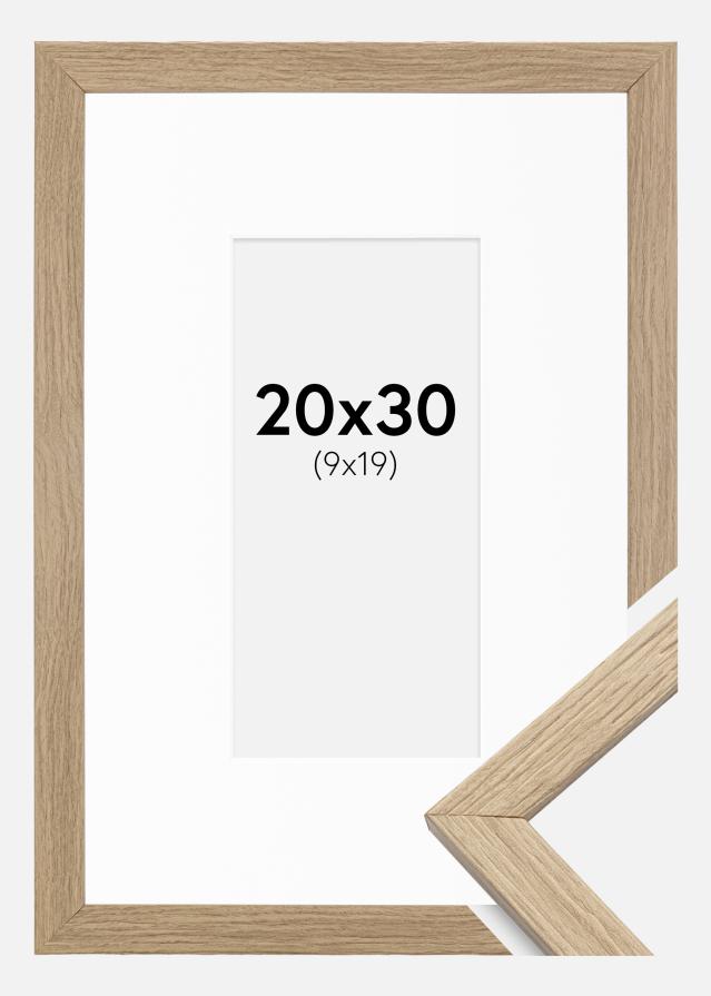 Ramme Stilren Eg 20x30 cm - Passepartout Hvid 10x20 cm