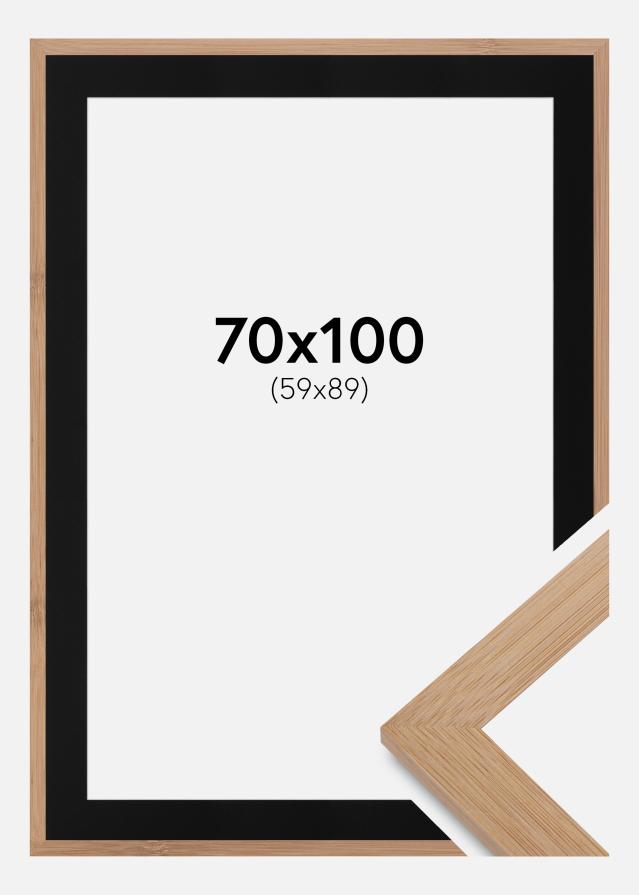 Ramme Hoei Bambus 70x100 cm - Passepartout Sort 60x90 cm