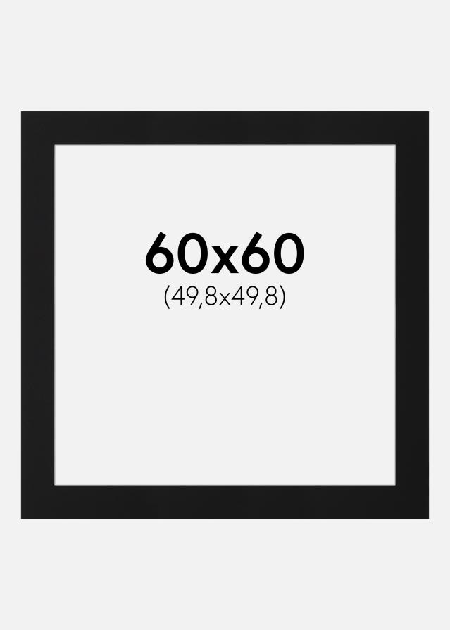 Passepartout Sort Standard (Hvid kerne) 60x60 cm (49,8x49,8)