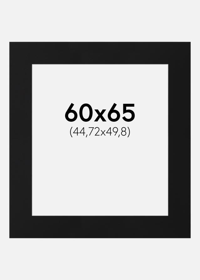 Passepartout Sort Standard (Hvid kerne) 60x65 cm (44,72x49,8)