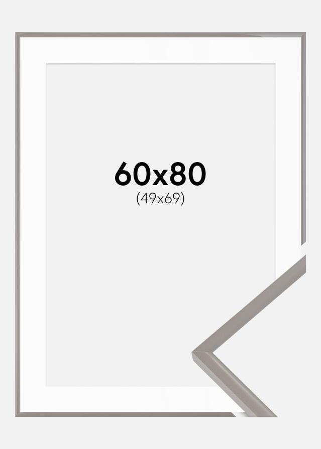 Ramme New Lifestyle Earth Grey 60x80 cm - Passepartout Hvid 50x70 cm