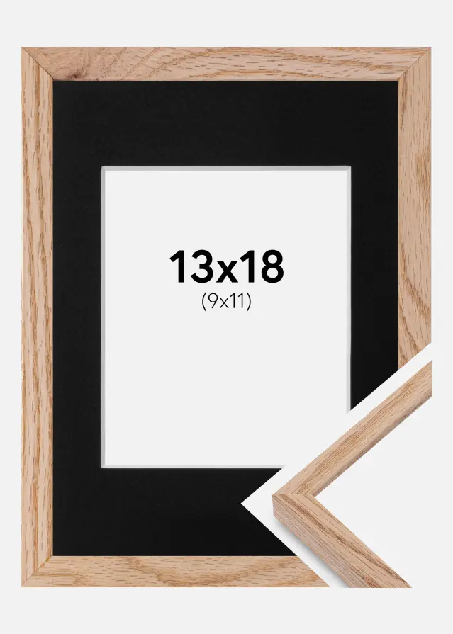 Ramme E-Line Eg 13x18 cm - Passepartout Sort 10x12 cm