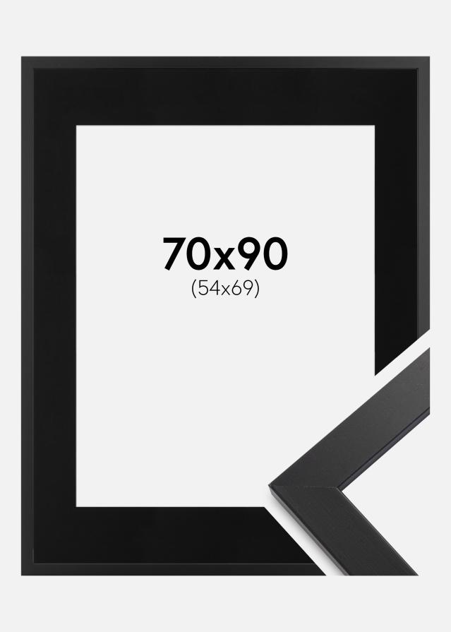 Ramme Black Wood 70x90 cm - Passepartout Sort 55x70 cm