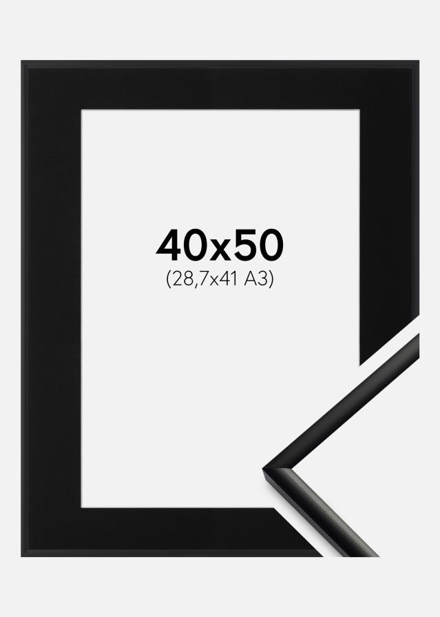 Ramme New Lifestyle Mat Sort 40x50 cm - Passepartout Sort 29,7x42 cm (A3)