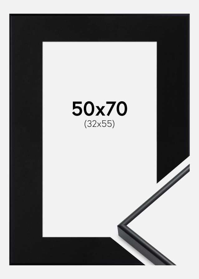 Ramme Visby Hvid 50x70 cm - Passepartout Sort 33x56 cm