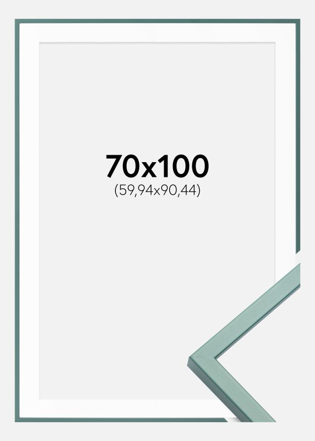 Ramme E-Line Grøn 70x100 cm - Passepartout Hvid 24x36 inches