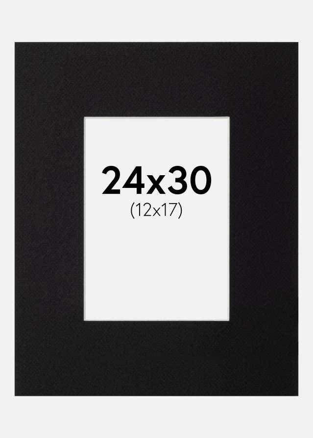 Passepartout XL Sort (Hvid kerne) 24x30 cm (12x17)