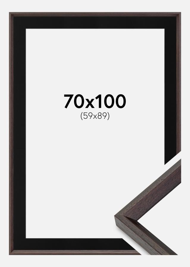 Ramme Globe Espresso 70x100 cm - Passepartout Sort 60x90 cm