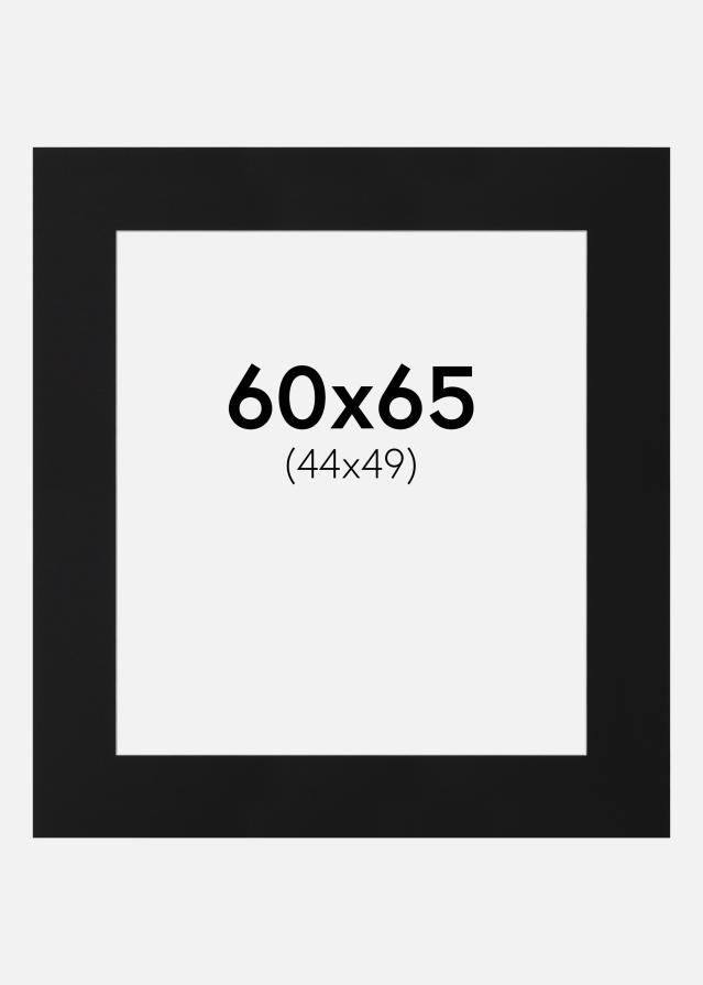 Passepartout Sort Standard (Hvid kerne) 60x65 cm (44x49)