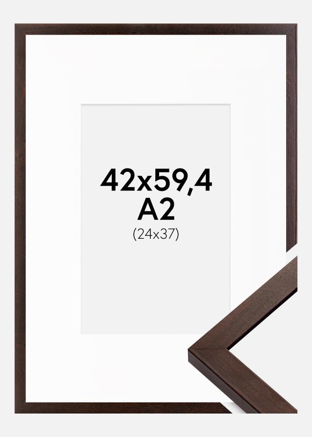 Ramme Selection Valnød 42x59,4 cm (A2) - Passepartout Hvid 25x38 cm