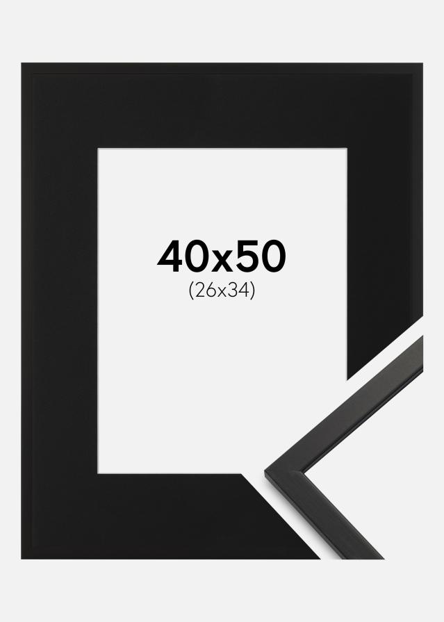 Ramme Edsbyn Sort 40x50 cm - Passepartout Sort 27x35 cm