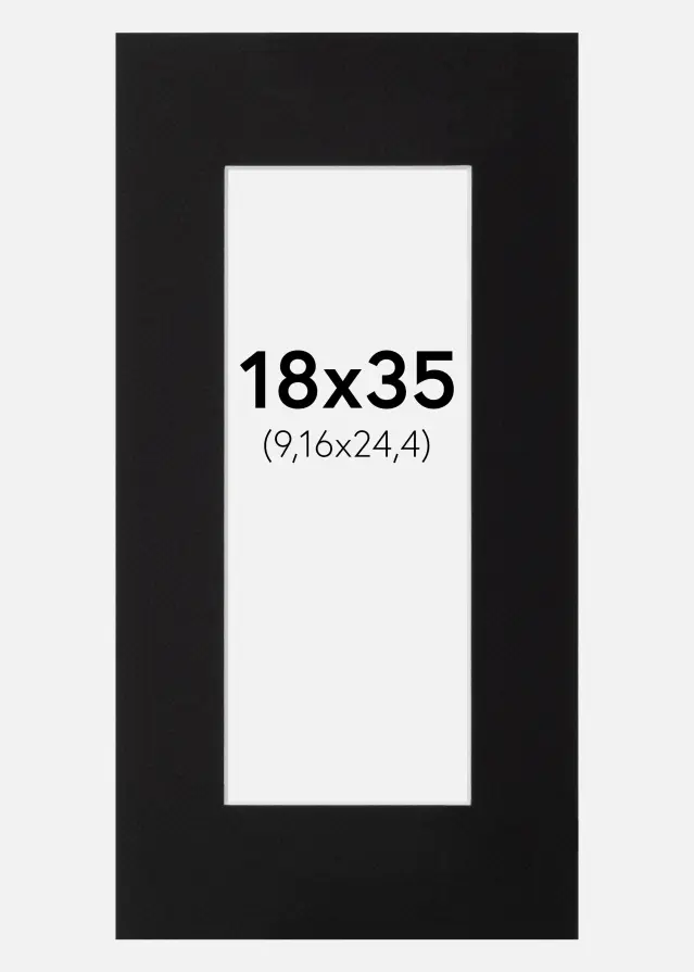 Passepartout Canson Sort (Hvid kerne) 18x35 cm (9,16x24,4)