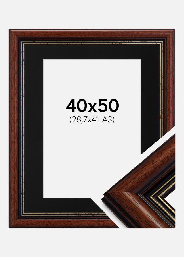 Ramme Old Retro 40x50 cm - Passepartout Sort 29,7x42 cm (A3)