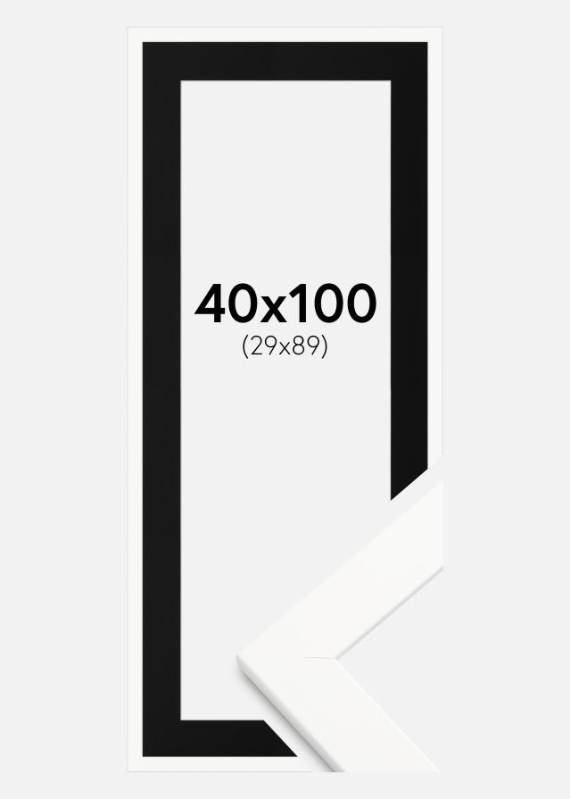 Ramme Trendline Hvid 40x100 cm - Passepartout Sort 30x90 cm