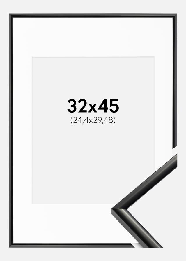 Ramme New Lifestyle Sort 32x45 cm - Passepartout Hvid 10x12 inches