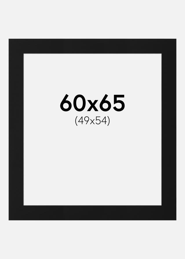 Passepartout Sort Standard (Hvid kerne) 60x65 cm (49x54)