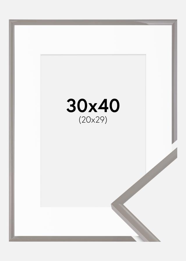 Ramme New Lifestyle Earth Grey 30x40 cm - Passepartout Hvid 21x30 cm