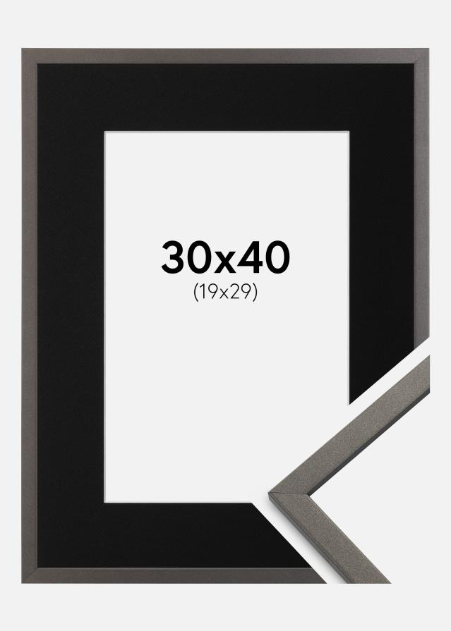 Ramme Edsbyn Grafit 30x40 cm - Passepartout Sort 20x30 cm