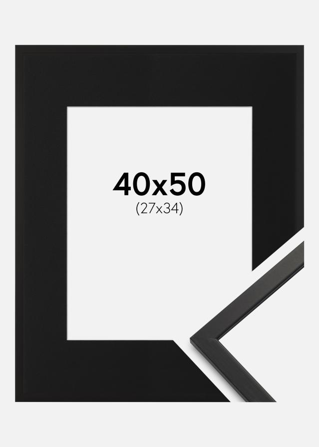 Ramme Edsbyn Sort 40x50 cm - Passepartout Sort 28x35 cm