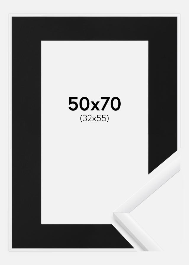 Ramme New Lifestyle Hvid 50x70 cm - Passepartout Sort 33x56 cm