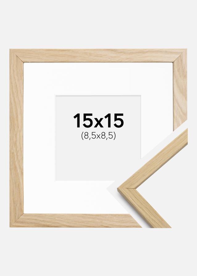 Ramme Edsbyn Eg 15x15 cm - Passepartout Hvid 9x9 cm
