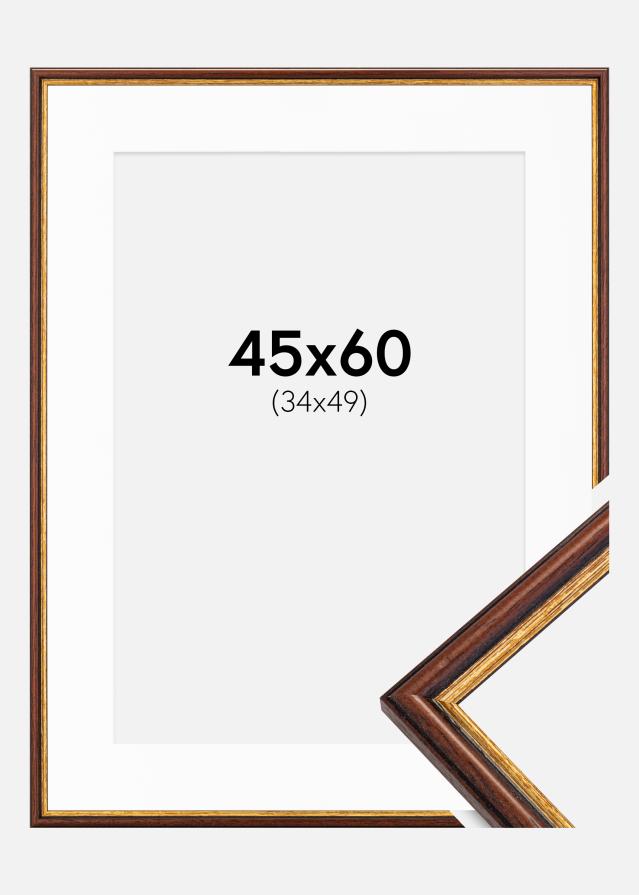 Ramme Horndal Brun 45x60 cm - Passepartout Hvid 35x50 cm