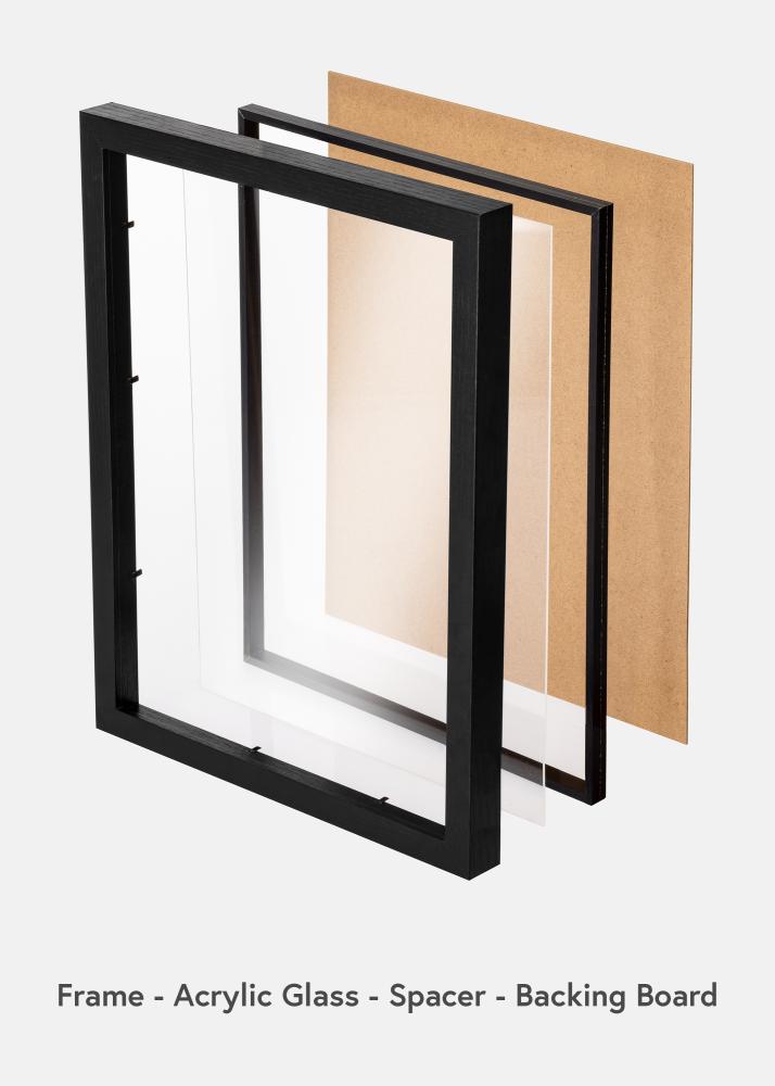 BGA Boksramme Akrylglas Sort 40x60 cm