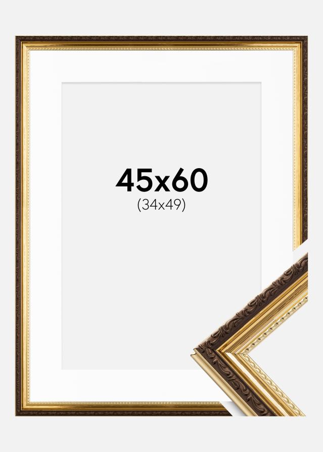 Ramme Abisko Guld 45x60 cm - Passepartout Hvid 35x50 cm