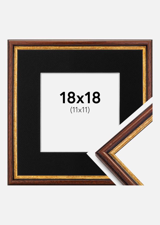 Ramme Horndal Brun 18x18 cm - Passepartout Sort 12x12 cm