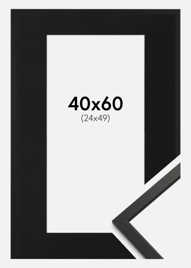 Ramme Edsbyn Sort 40x60 cm - Passepartout Sort 25x50 cm