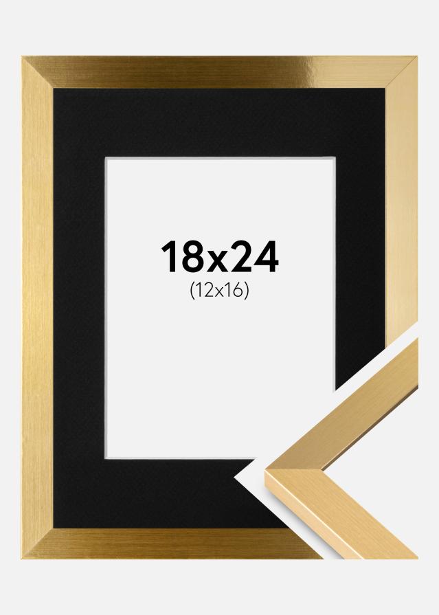 Ramme Selection Guld 18x24 cm - Passepartout Sort 13x17 cm