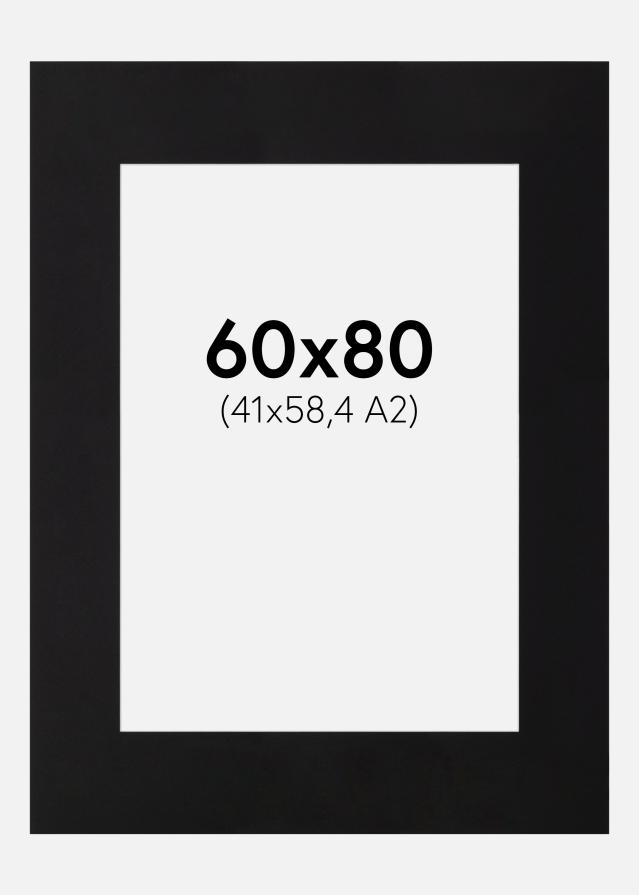 Passepartout XL Sort (Hvid kerne) 60x80 cm (41x58,4 - A2)