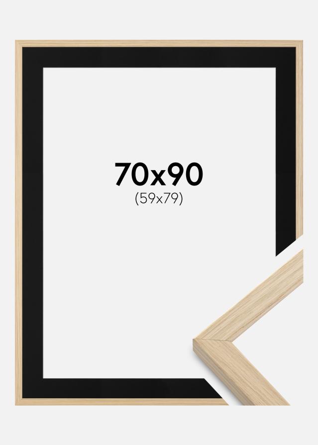 Ramme Grimsåker Eg 70x90 cm - Passepartout Sort 60x80 cm