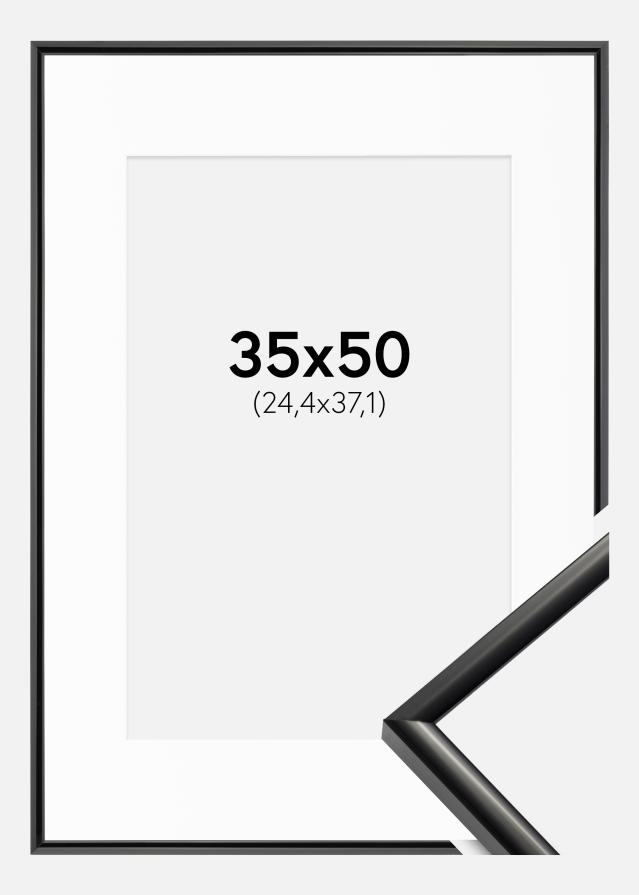 Ramme New Lifestyle Sort 35x50 cm - Passepartout Hvid 10x15 inches
