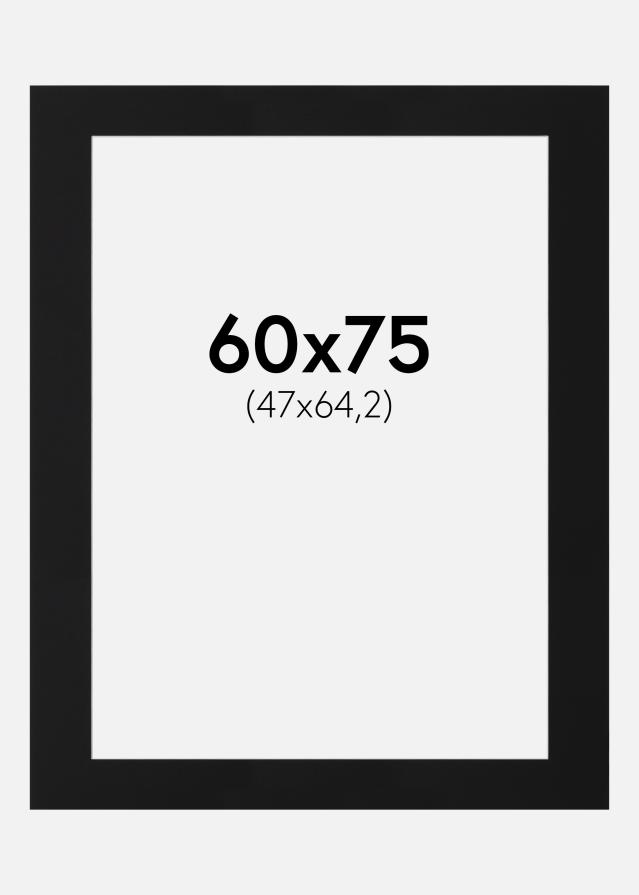Passepartout Sort Standard (Hvid kerne) 60x75 cm (47x64,2)