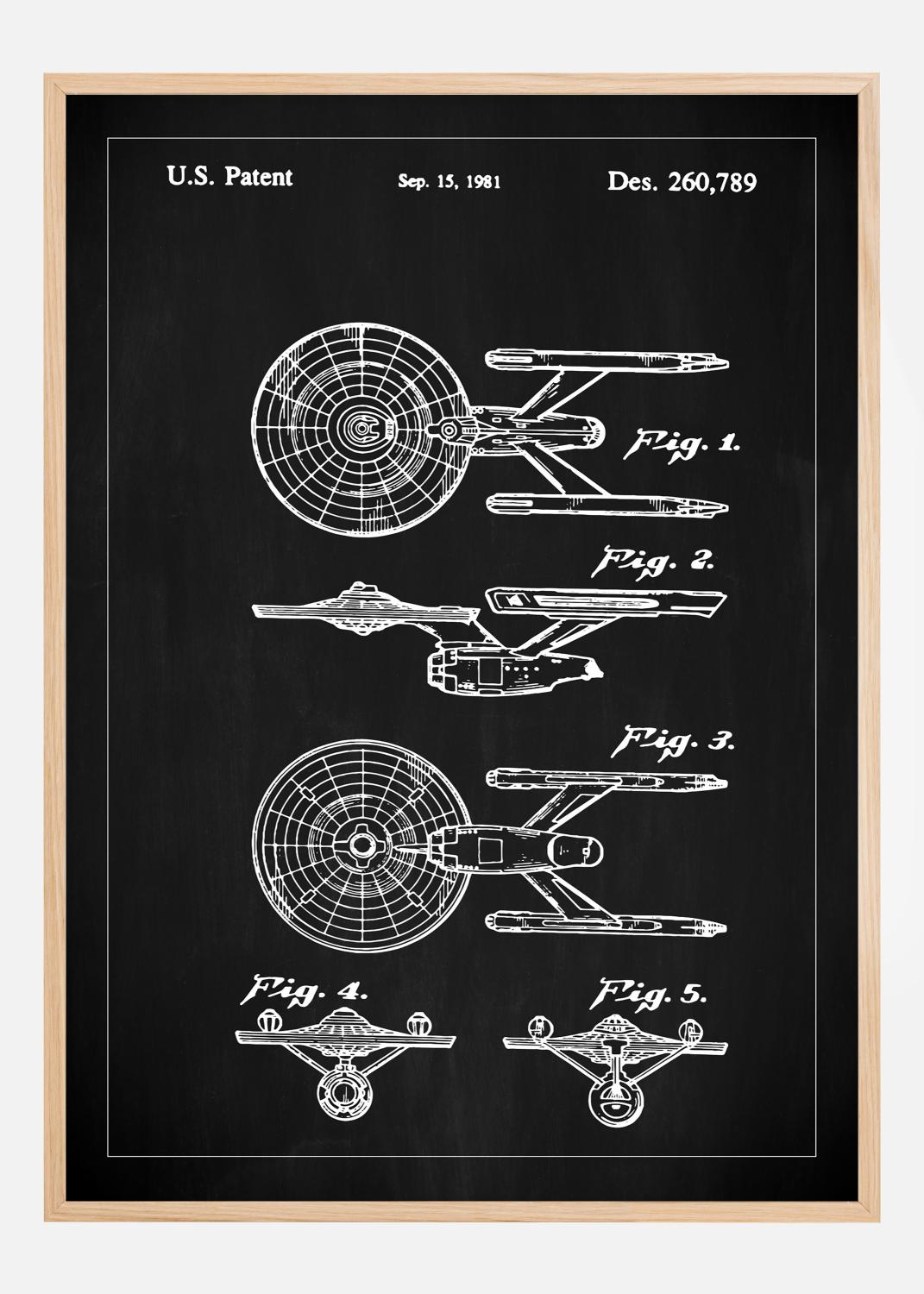 Product Image for Patenttegning - Star Trek - USS Enterprise - Sort Plakat (21x29.7 cm (A4))