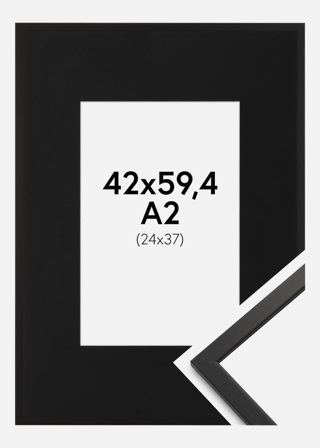 Ramme Edsbyn Sort 42x59,4 cm - Passepartout Sort 25x38 cm