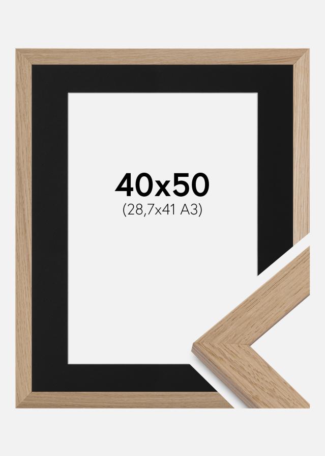 Ramme Trendline Eg 40x50 cm - Passepartout Sort 29,7x42 cm (A3)