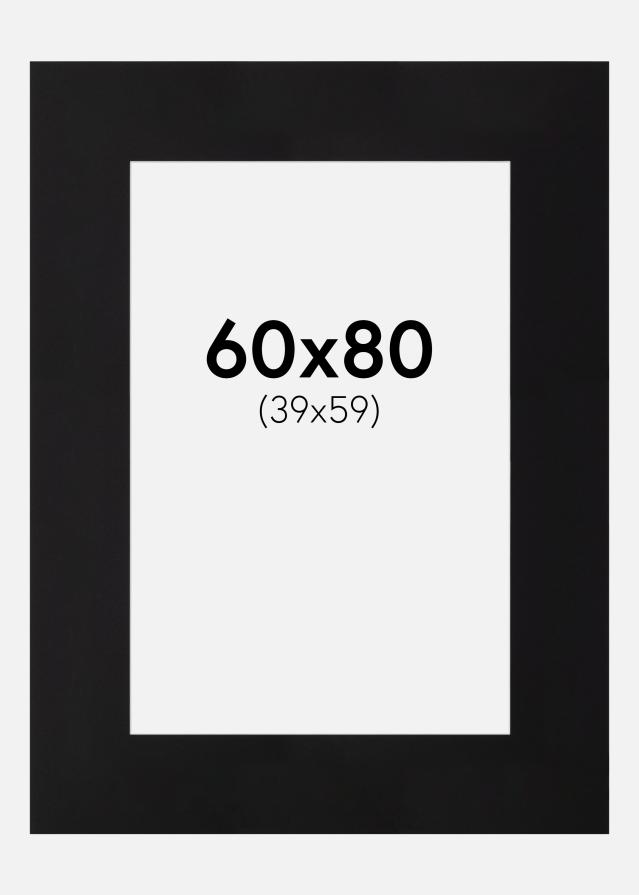 Passepartout XL Sort (Hvid kerne) 60x80 cm (39x59)