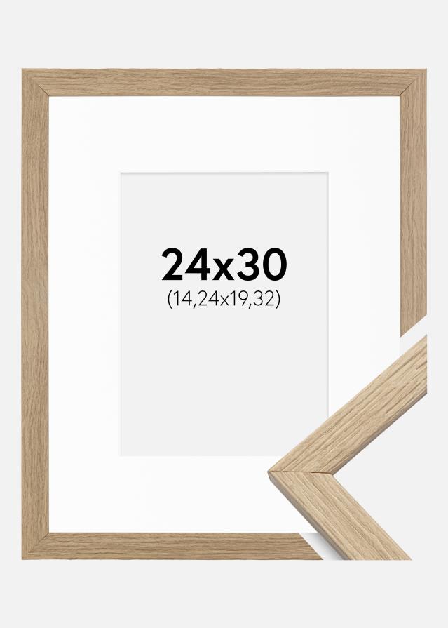 Ramme Stilren Eg 24x30 cm - Passepartout Hvid 6x8 inches