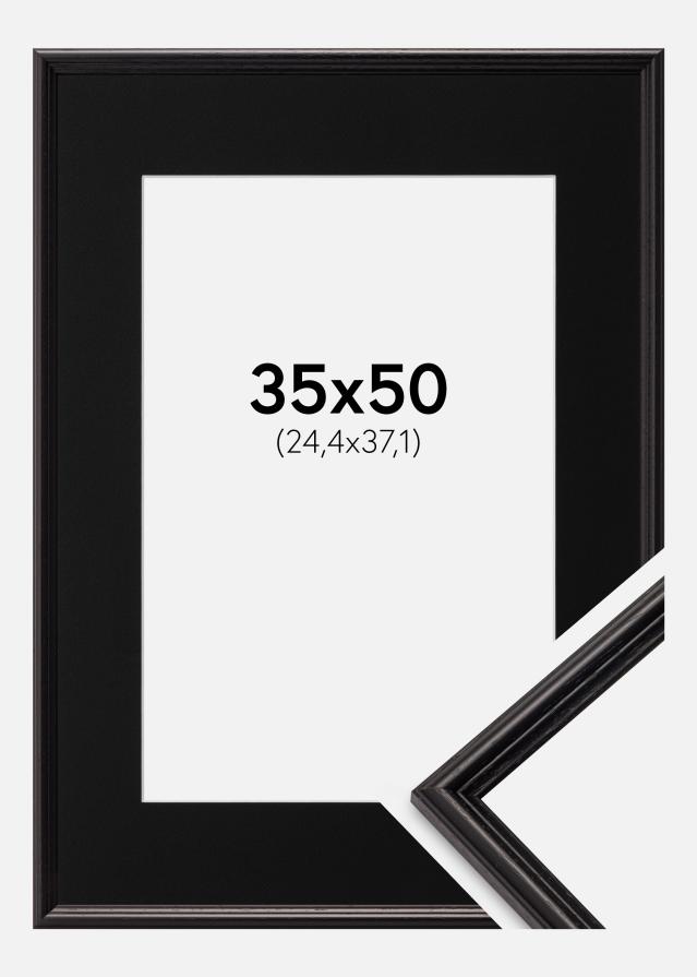 Ramme Horndal Sort 35x50 cm - Passepartout Sort 10x15 inches