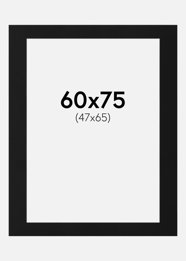 Passepartout Sort Standard (Hvid kerne) 60x75 cm (47x65)