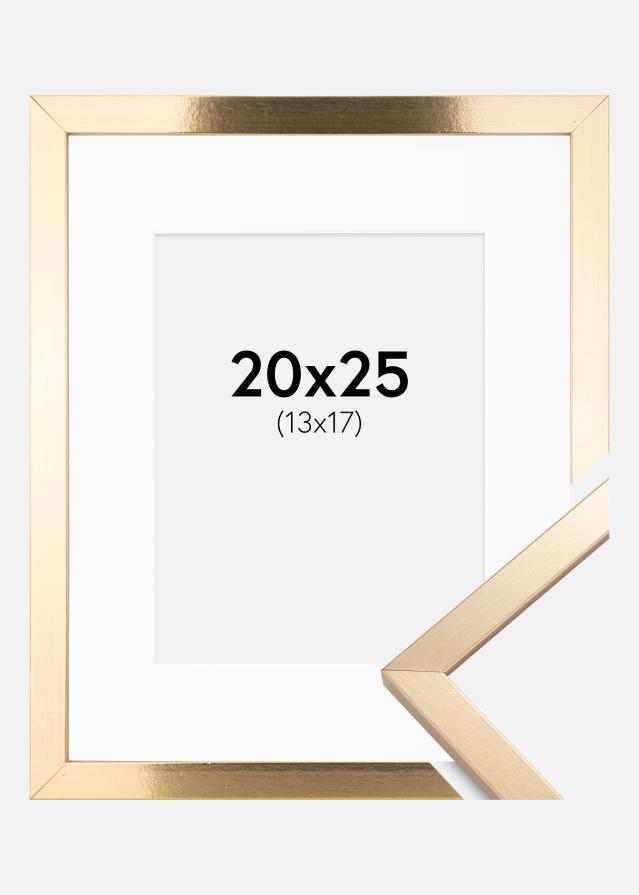 Ramme Trendy Guld 20x25 cm - Passepartout Hvid 14x18 cm